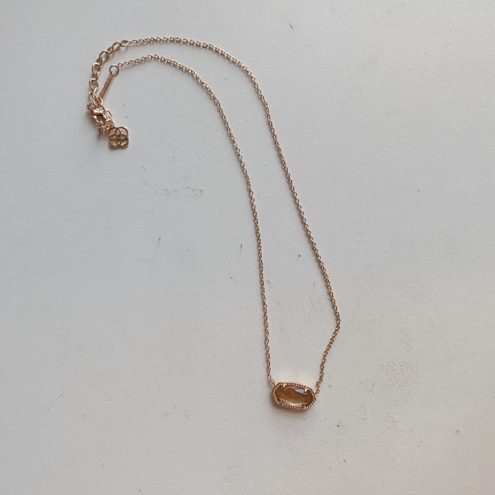 Kendra Scott Brown Pearl Rose Gold Elisa Pendant